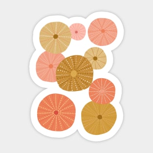 Sea Urchins in Gold + Coral Sticker